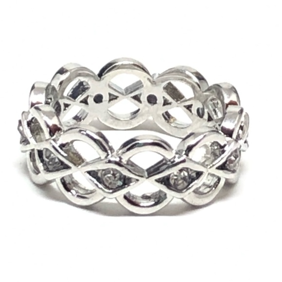 .925 Open Weave with CZs Ring - Picture 1 of 7
